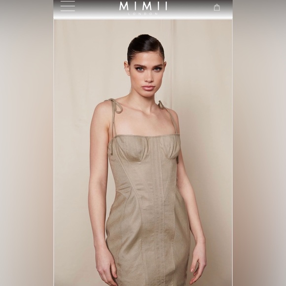 BRAND NEW Corset Linen Mini Dress - Picture 2 of 3